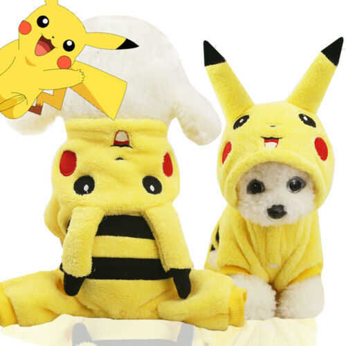 Pikachu Cosplay Dog Jumpsuits Jacket Pet Costume Small Dog Cat Christmas Clothes